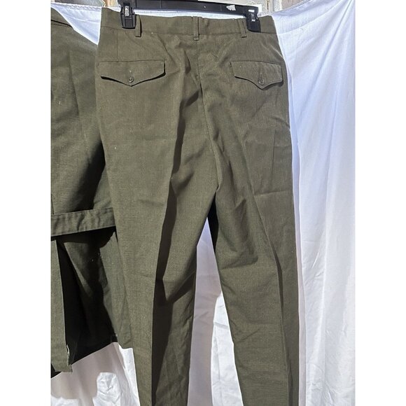 Vintage 70s US Marines USMC Green Military Dress Uniform and 2 Pants NAMED - Picture 10 of 13